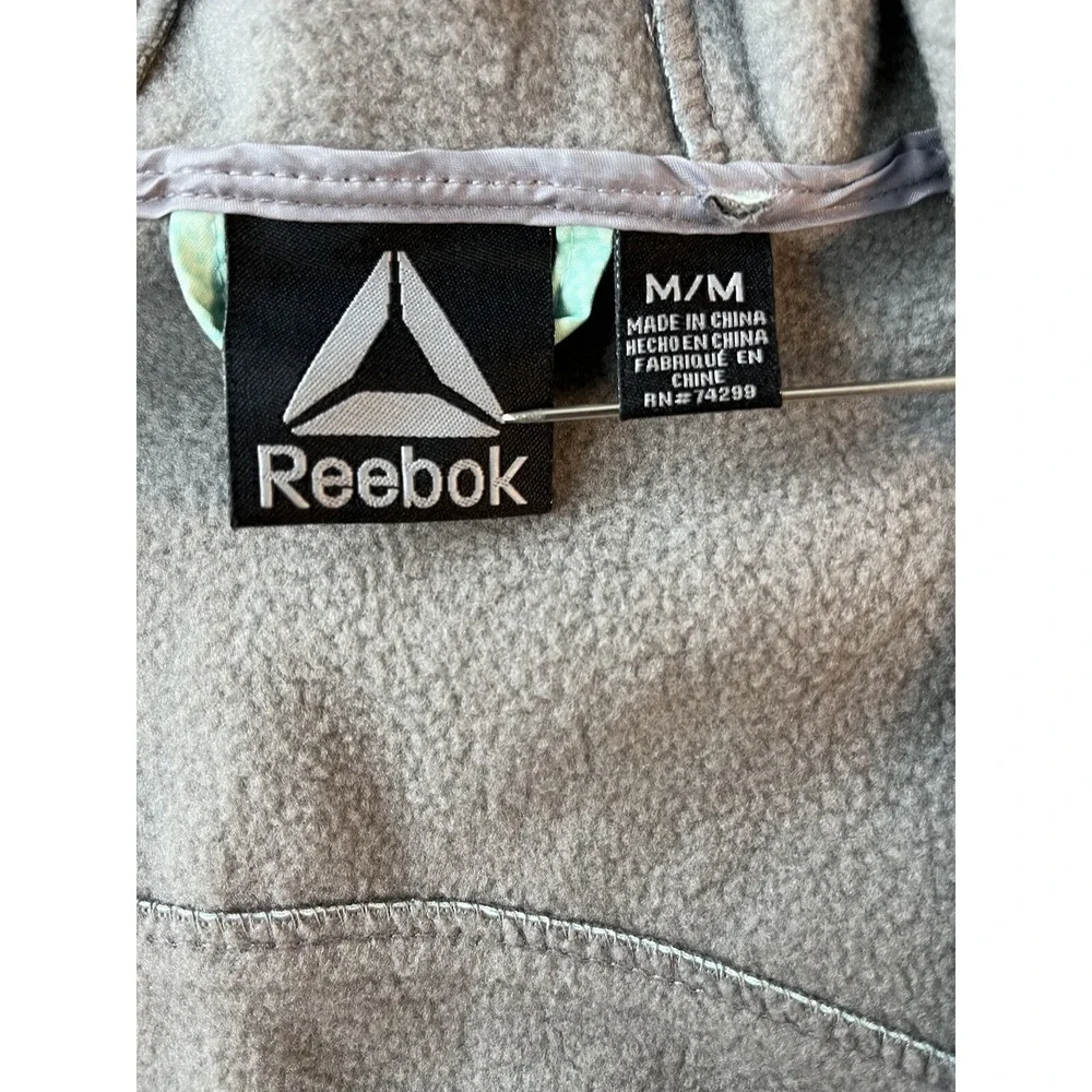 REEBOK Active Soft Shell Full Zip Hoodie Jacket Women Medium Tie Dye Mint Lined